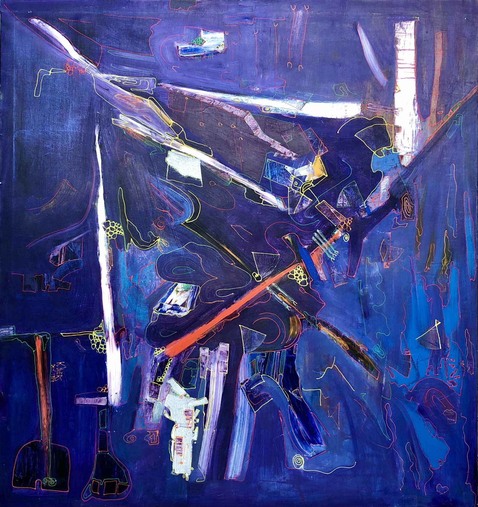 Kimm Byers "Ride The Halloween Witch" Acrylic Signed (1 of 8)