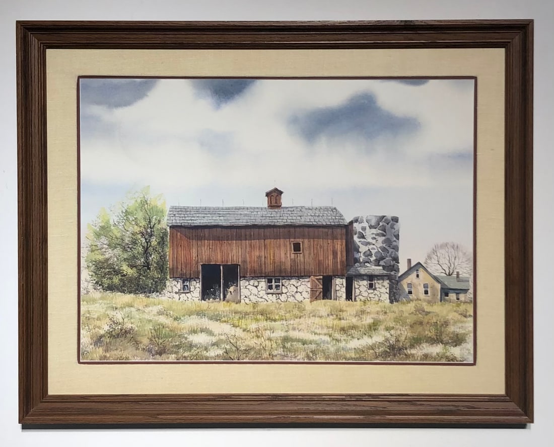 Edward Slade (Untitled - Landscape/Barn) - Signed Original Watercolor (1 of 7)