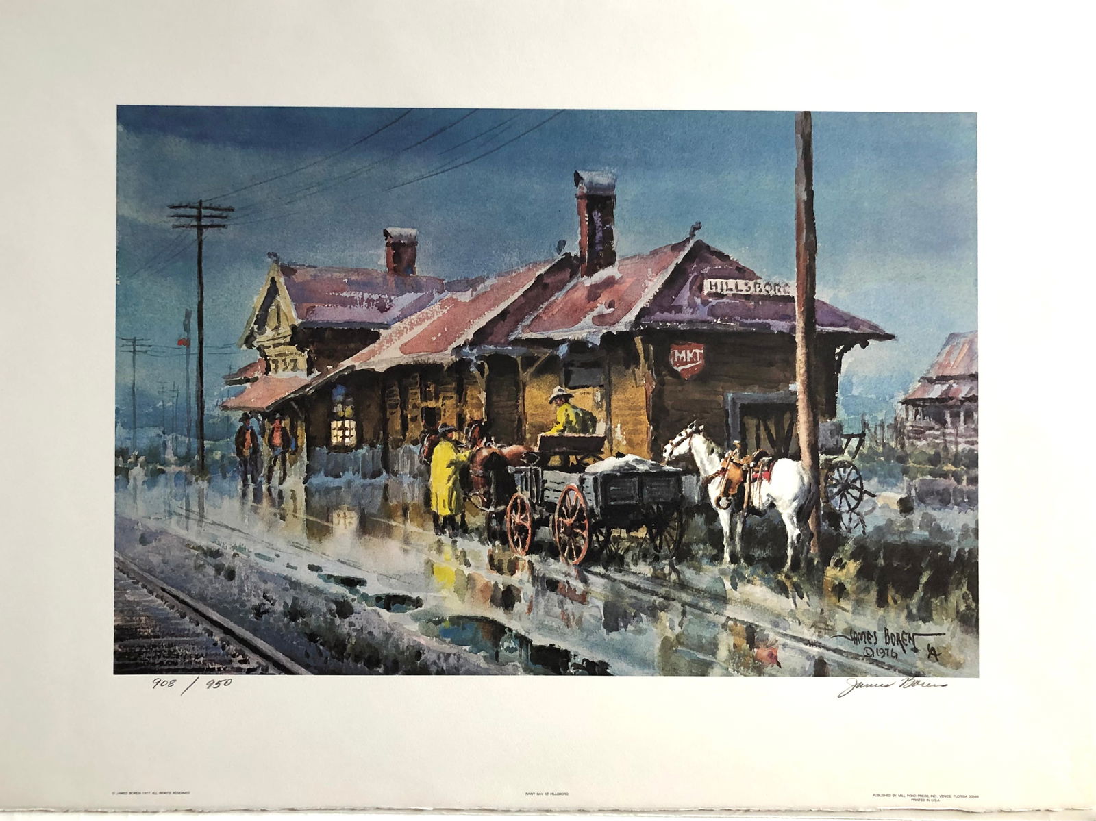 James Boren "Rainy Day at Hillsboro" Signed Litho LE (1 of 6)