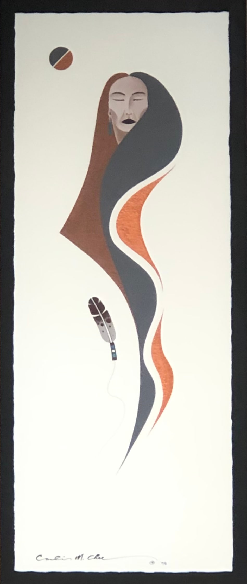 Carl M. Chee (Untitled) Signed Original Acrylic: Artist: Carl M. Chee Title: Untitled Medium: Acrylic on Paper Art Dimensions: 18 H x 7 W inches Framed Dimensions: 27 H x 15 W inches ARTIST BIO: Carlis M. C