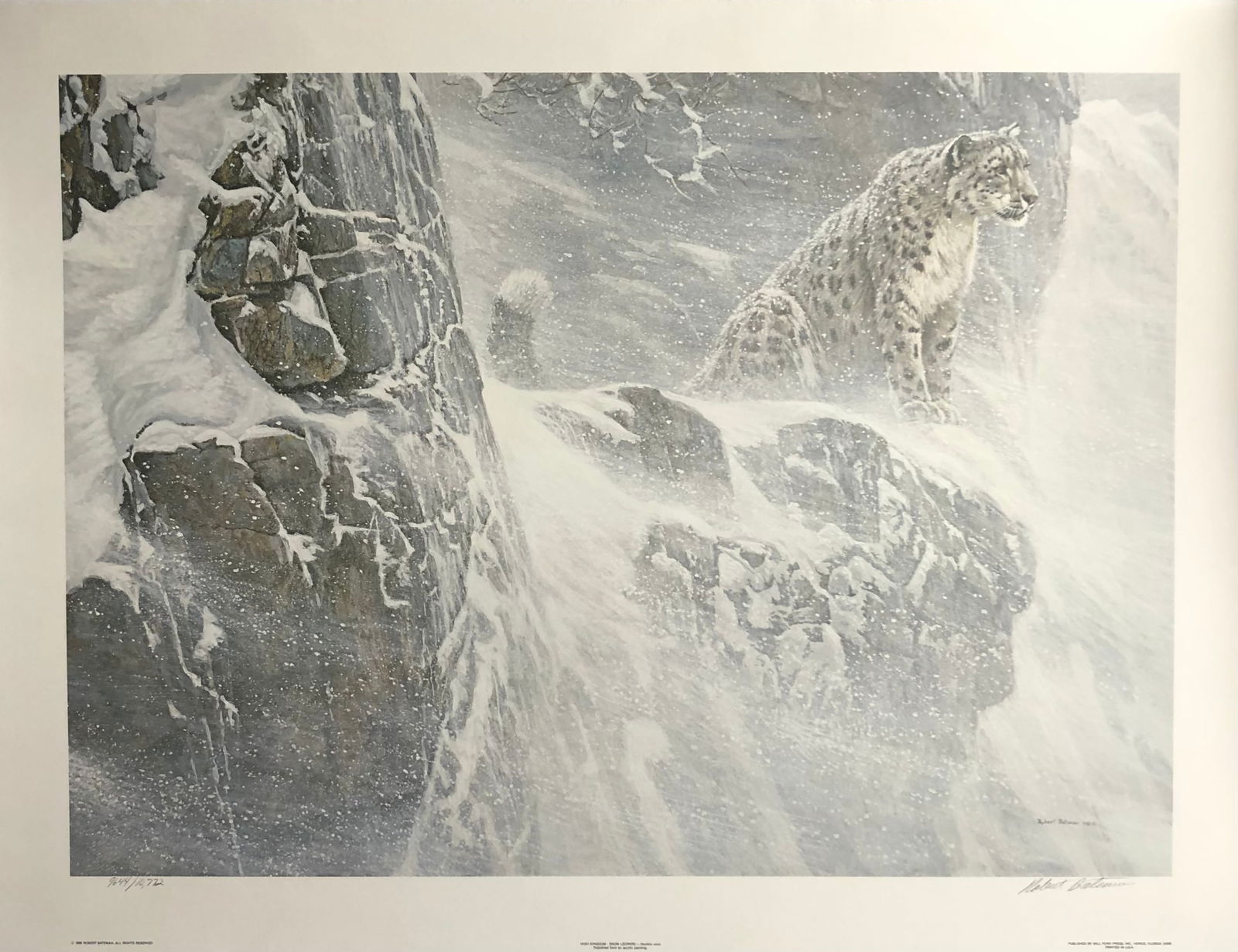 Robert Bateman "Snow Leopard - High Kingdom" Signed Lithograph LE (1 of 5)