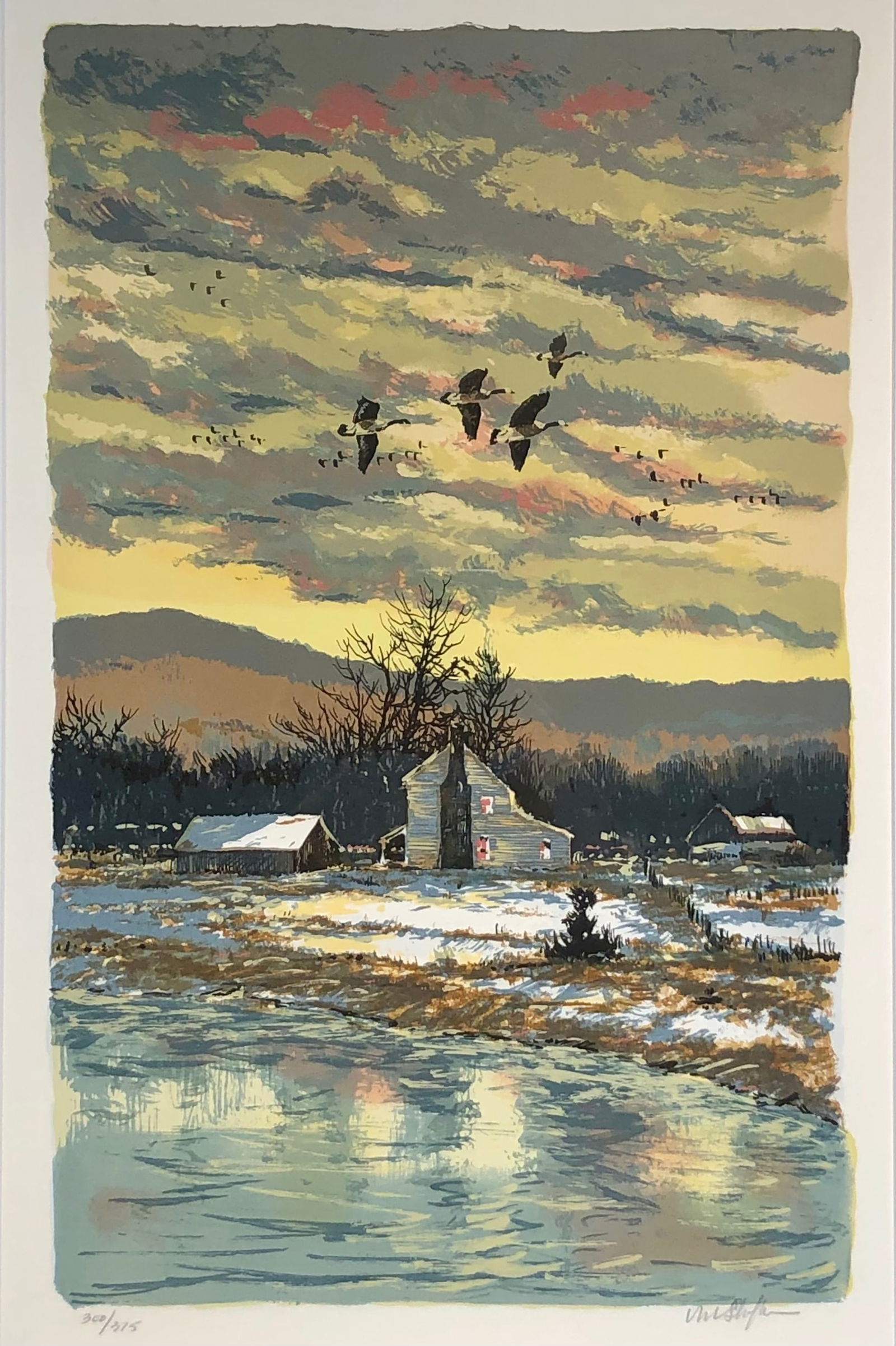 Michael Schofield (Untitled - Canadian Geese) Signed Serigraph LE (1 of 7)