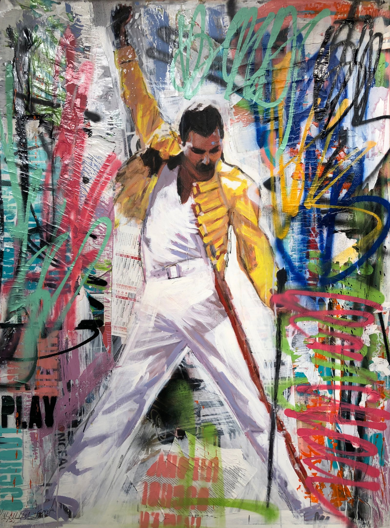 Yasemen Asad "Bohemian - Queen" Signed Original Mixed Media (1 of 4)