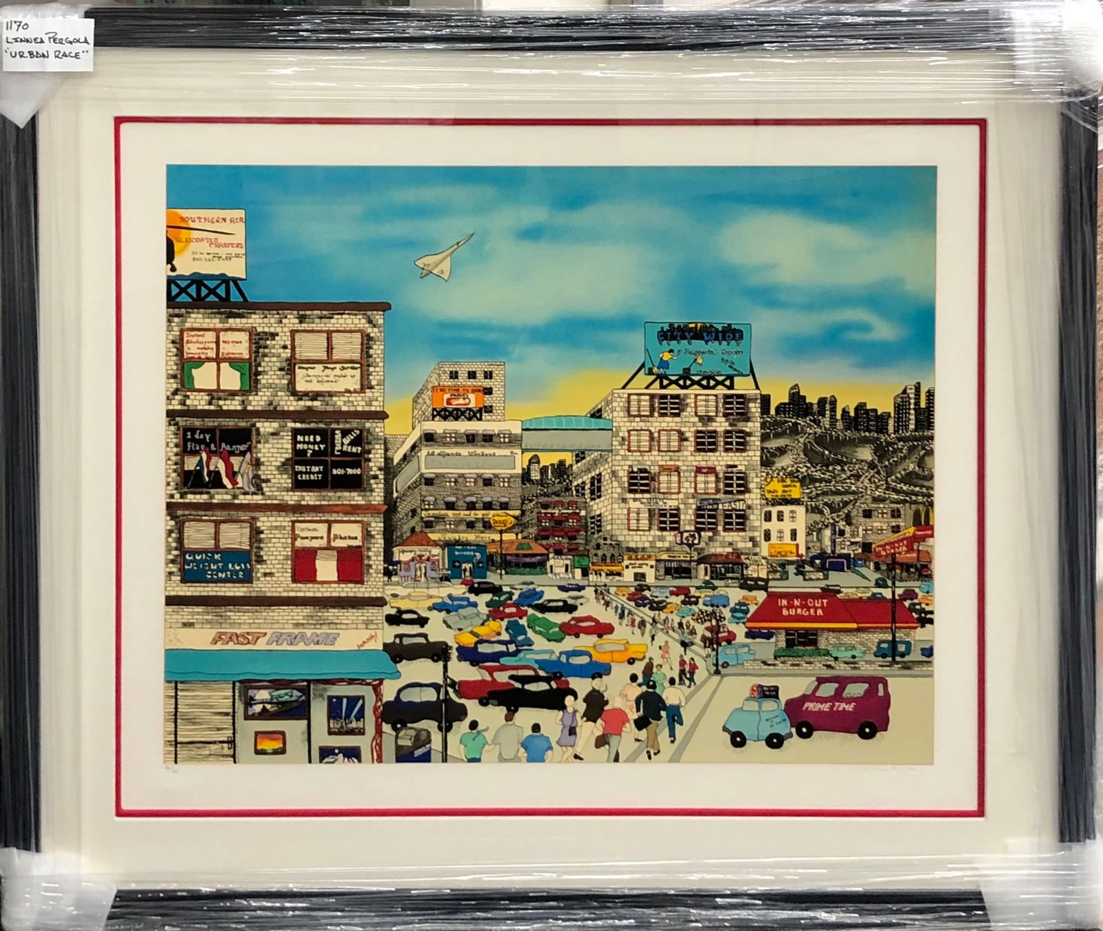 Linnea Pergola "Urban Race" Serigraph Signed Artist's Proof (1 of 10)