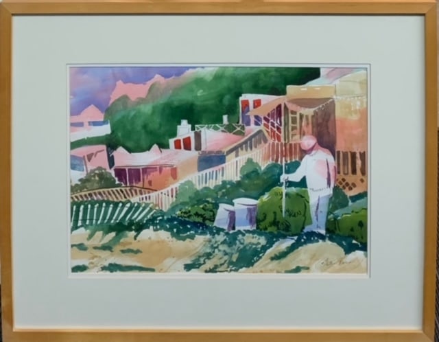 Bette Ross (Beach Clean-Up) Signed Original: Artist: Bette Ross Title: Beach Clean-Up Medium: Original Watercolor on Paper Art Dimensions: 14 H x 20 W inches Framed Dimensions: 24 H x 29 W inches ARTIST BIO: