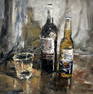 Jorn Fox "Beer and Wine" Signed Original Oil