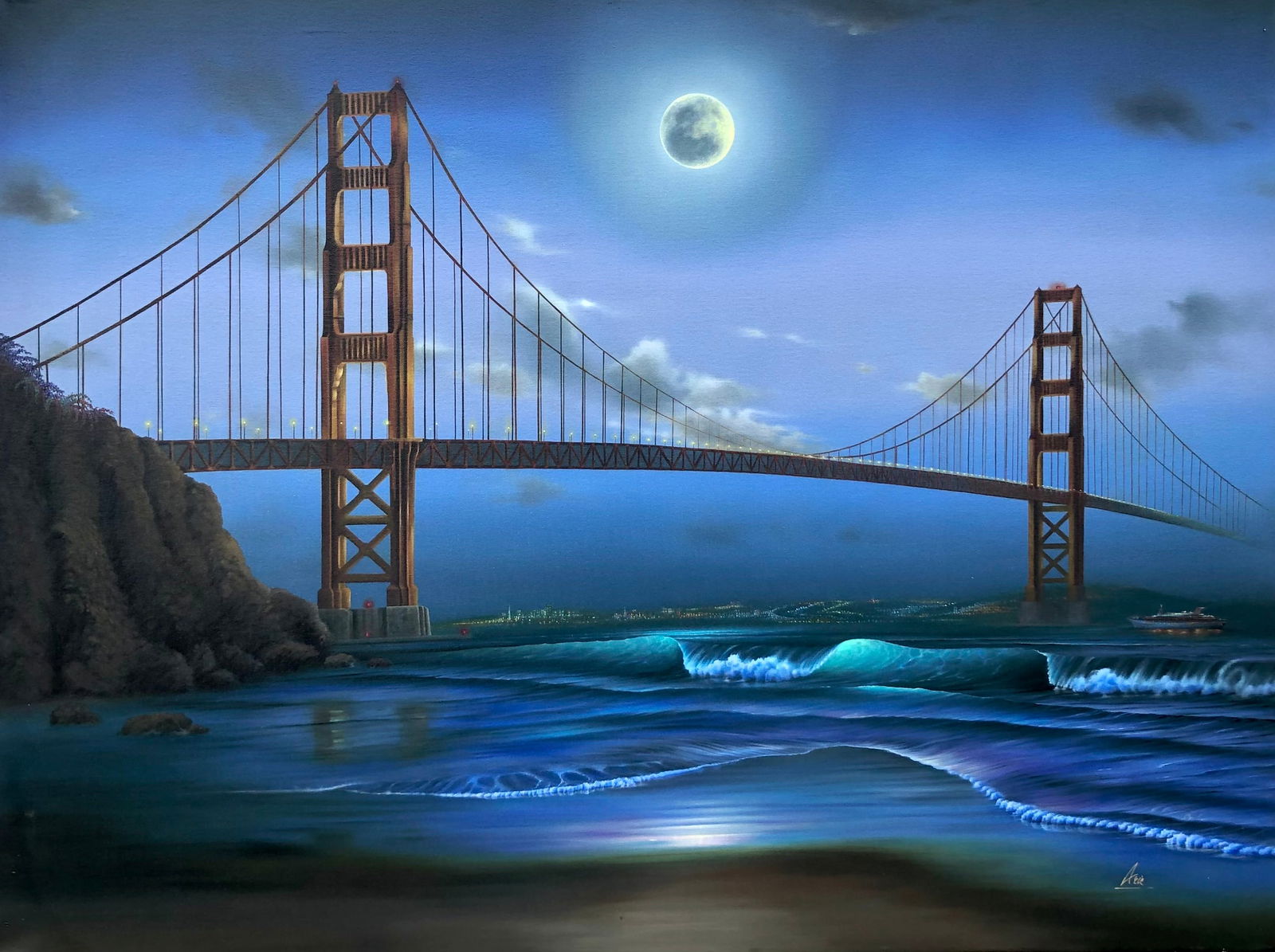 Arie Yosef "Golden Gate Bridge" Signed Giclee (1 of 5)