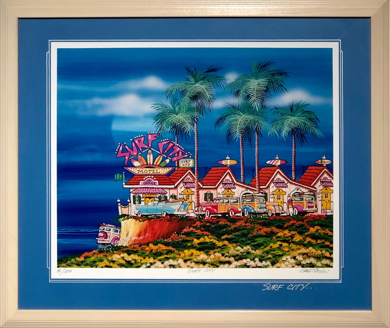 Fred Bonn "Surf City" Signed Lithograph LE 41/100 (1 of 7)