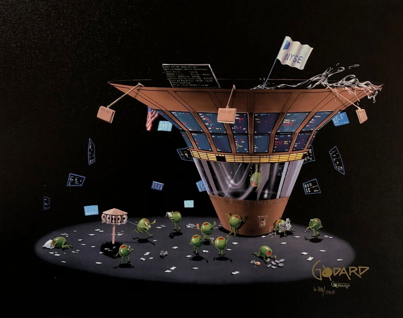 Michael Godard "Wall Street Martini" Signed Giclee LE w/COA (1 of 5)