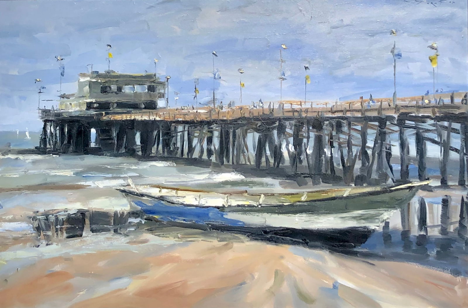 Jorn Fox (Newport Beach Pier) Signed Original Oil - Impressionist (1 of 7)