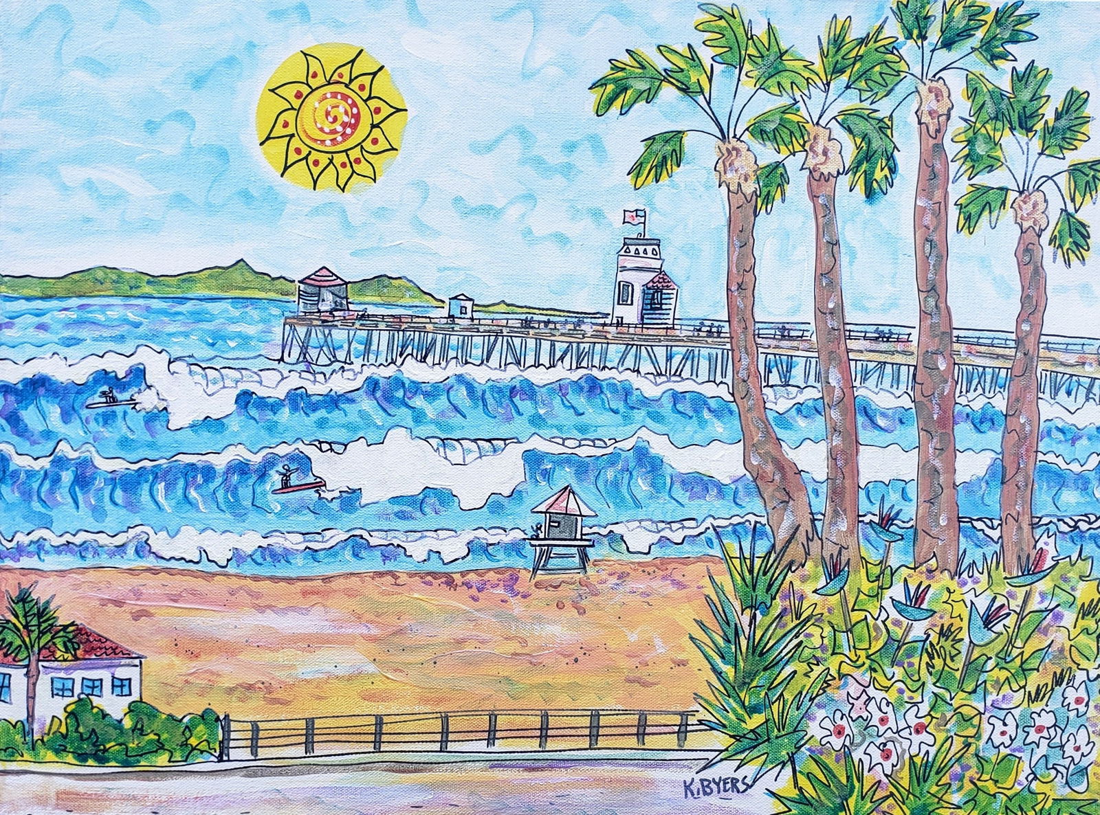 Kimm Byers "Huntington Beach" Original Acrylic (1 of 7)