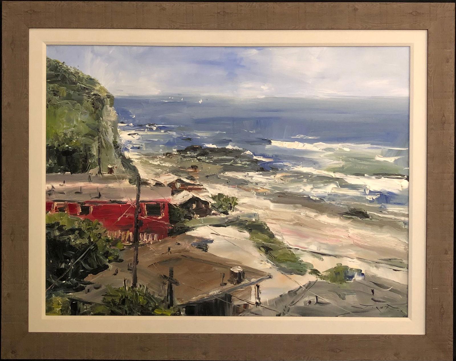 Jorn Fox Impressionist Signed Original Oil on Canvas: Artist: Jorn Fox Title: Crystal Cove Medium: Original Oil on Canvas Art Dimensions: 30 H x 40 W inches Framed Dimensions: 39 H x 49 W inches ARTIST BIO: Arti