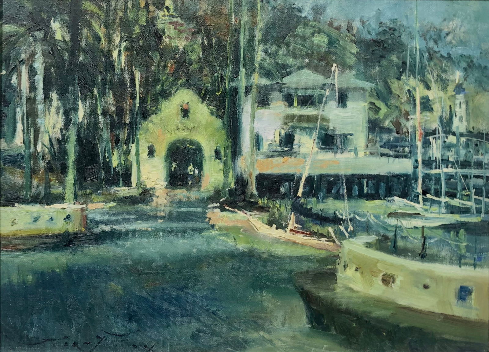 Jorn Fox (Morning Walk) Signed Original Oil: Artist: Jorn Fox Title: Morning Walk Medium: Oil on Canvas Art Dimensions: 12 H x 16 W inches Framed Dimensions: 22 H x 26 W inches ARTIST BIO: Artist Statem