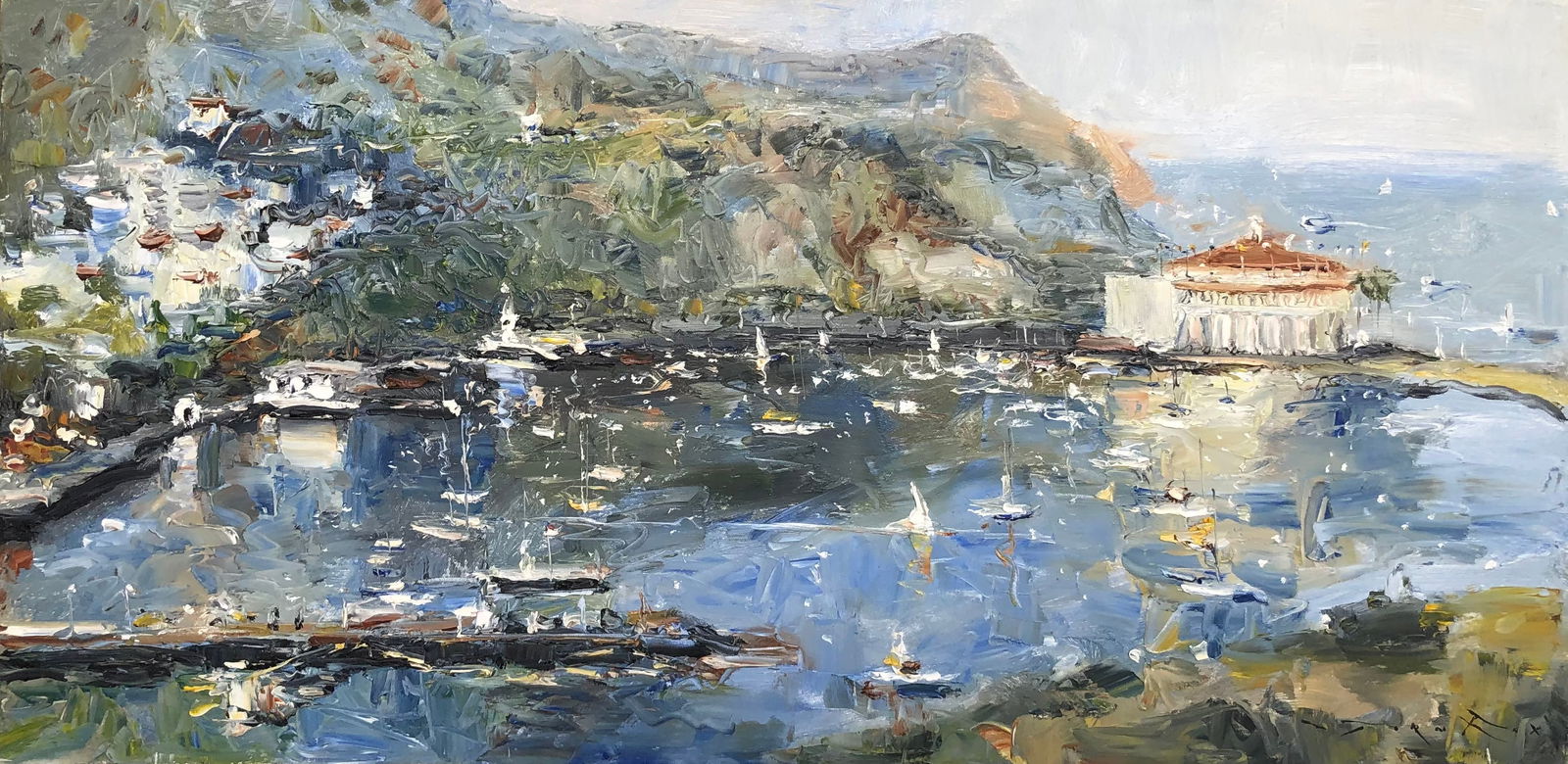 Jorn Fox (A View of Avalon) Signed Original Oil: Artist: Jorn Fox Title: A view of Avalon Medium: Oil on Canvas Art Dimensions: 18 H x 36 W inches ARTIST BIO: Artist Statement "The feelings I had inside, when each str