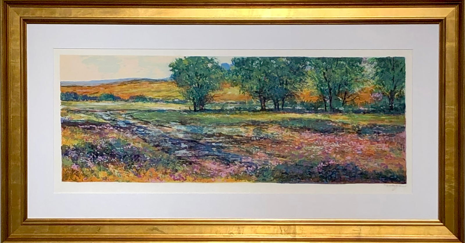 Michael Schofield (Landscape) Signed Serigraph: Artist: Michael Schofield Title: Untitled Medium: Serigraph on Paper Art Dimensions: 12 H x 29 W inches Framed Dimensions: 21 H x 39 W inches ARTIST BIO: Mic