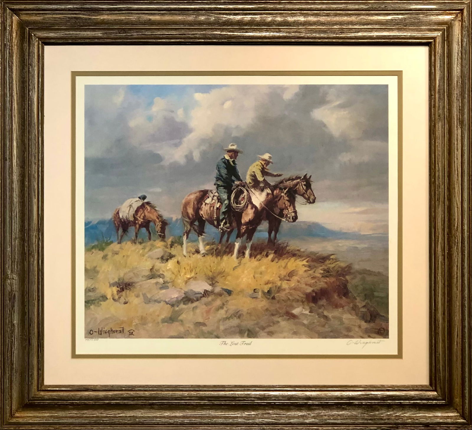 Olaf Wieghorst "The Lost Trail" Signed Lithograph LE w/COA (1 of 7)