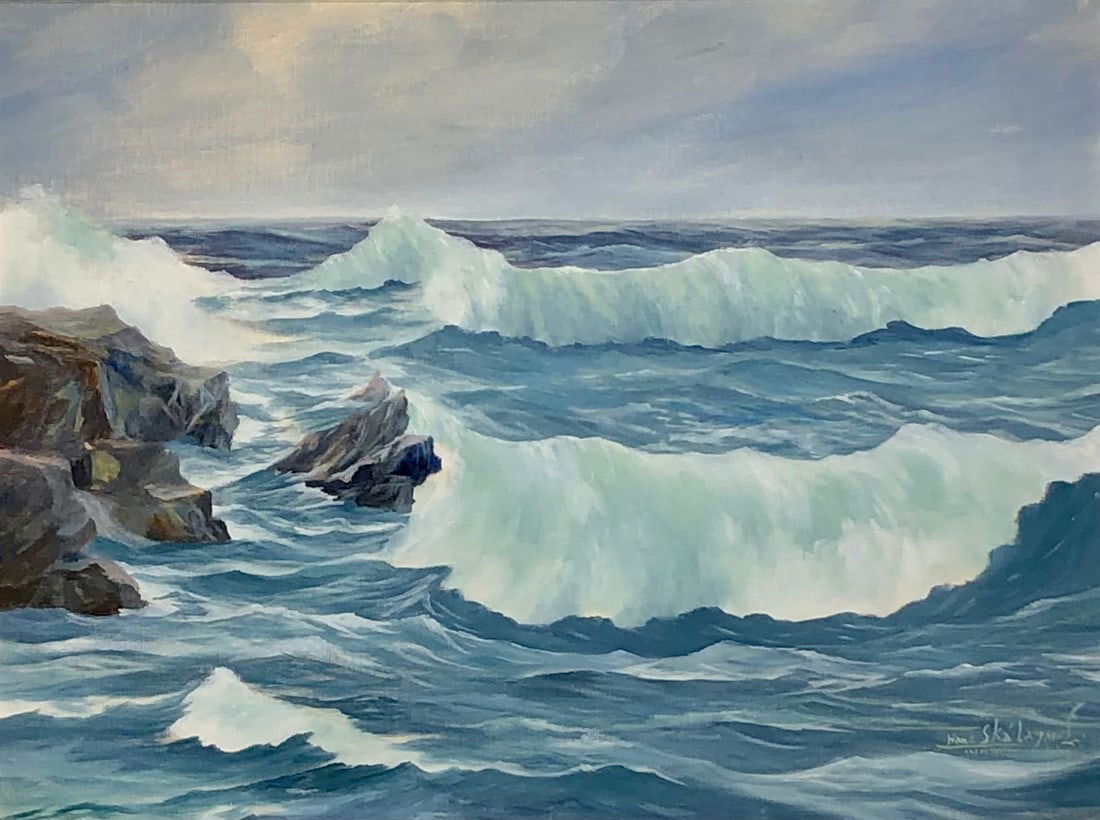 Hans Skalagard (Untitled - Seascape) Signed Original Oil (1 of 6)