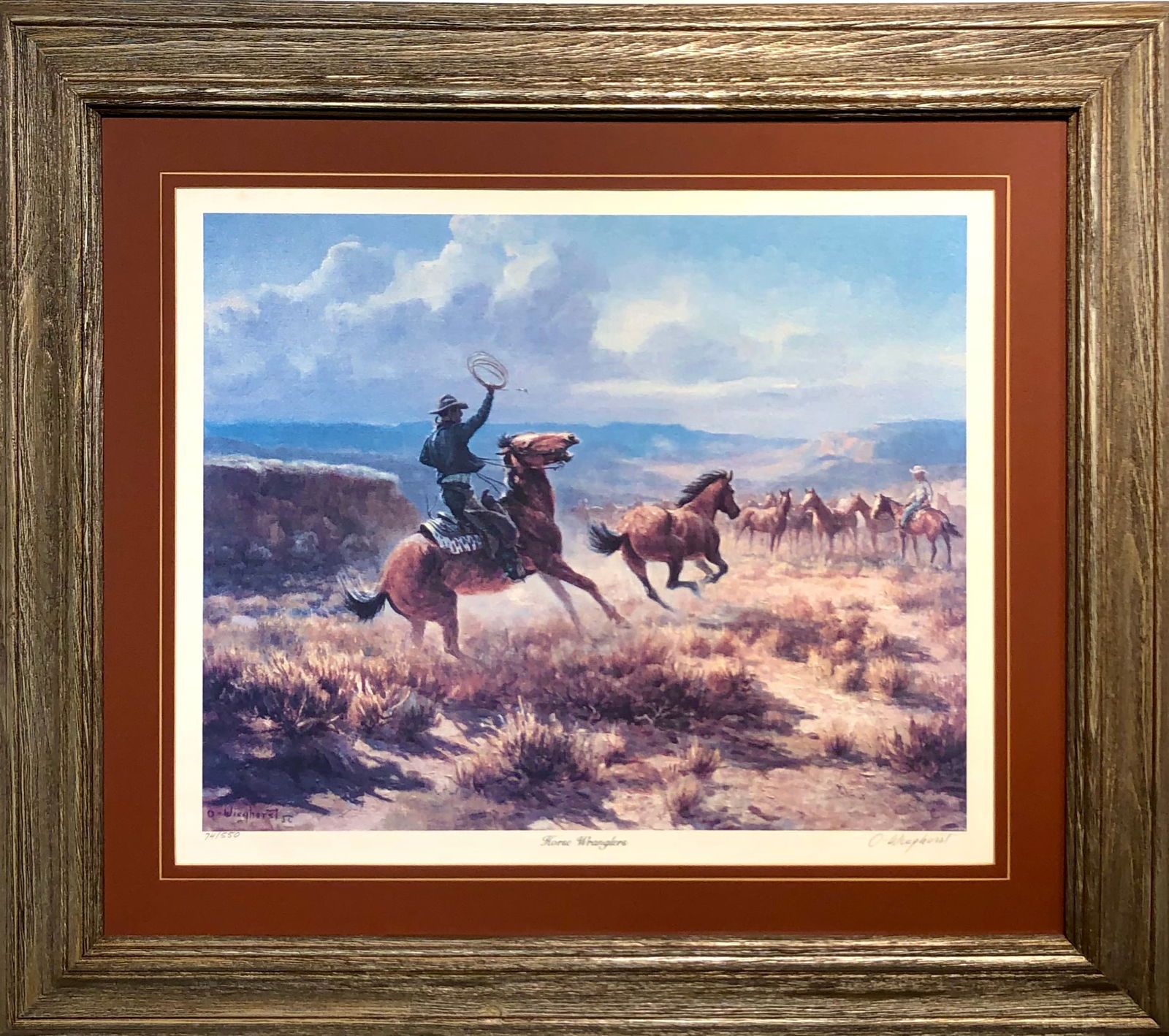 Olaf Wieghorst "Horse Wranglers" Signed Lithograph LE (1 of 7)