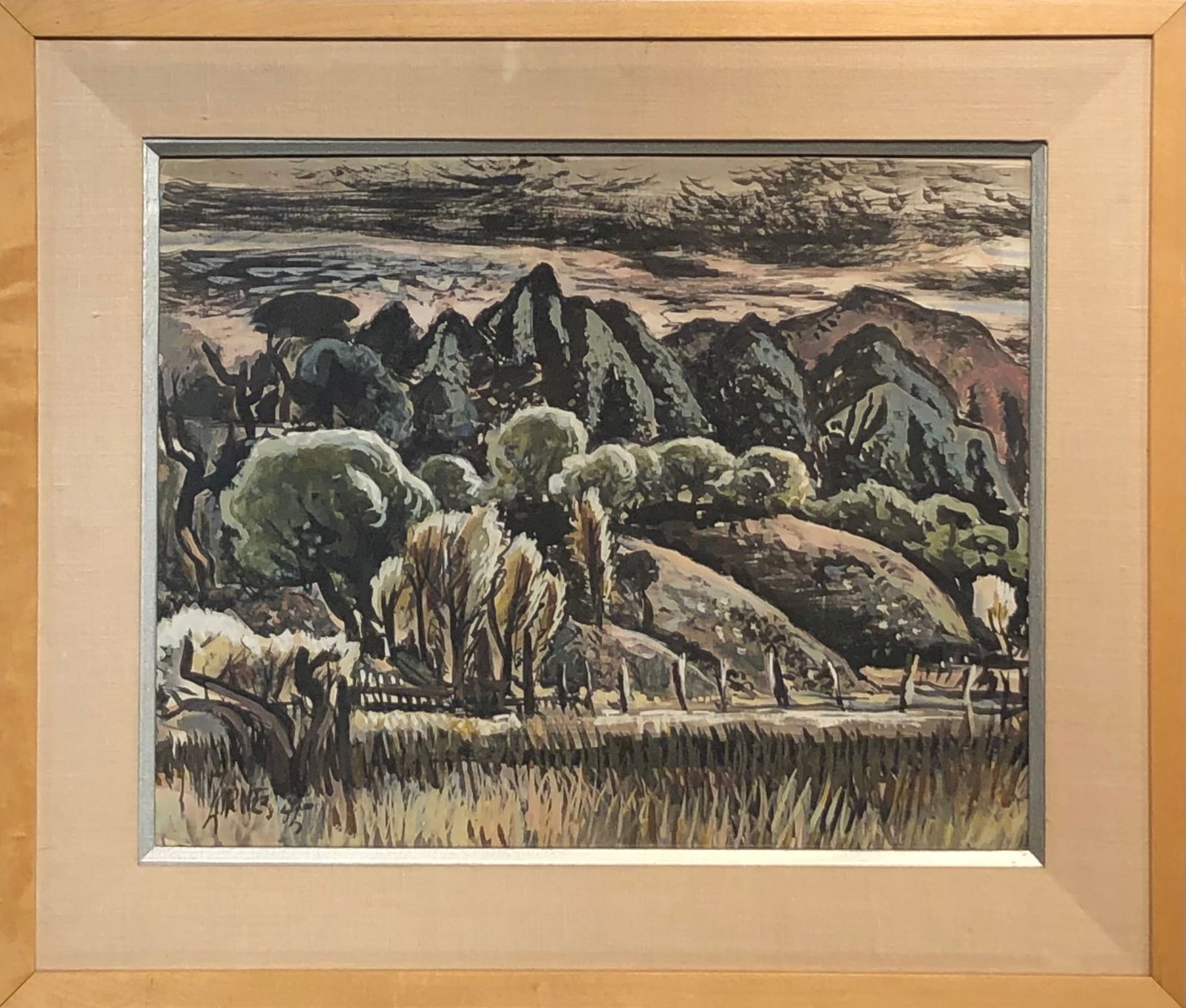 Milford Zornes "Evening Patterns" Signed Original Watercolor (Mid Century) (1 of 7)