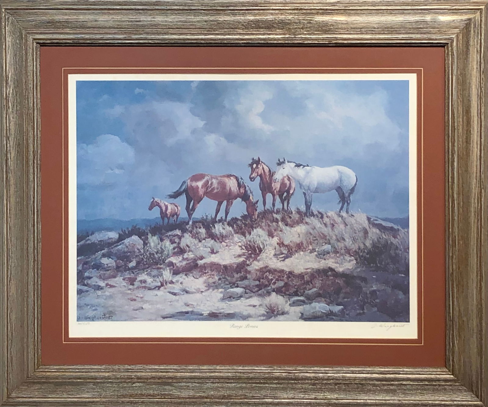 Olaf Wieghorst "Range Ponies" Signed Lithograph LE (1 of 7)