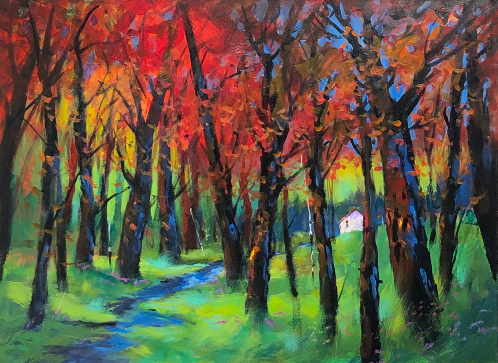 Michael Schofield (Impressionist - Landscape) Signed Original Acrylic: Artist: Michael Schofield Title: Untitled (Landscape) Medium: Acrylic on Canvas Art Dimensions: 30 H x 40 W inches Framed Dimensions: 32 H x 42 W inches ARTIST BIO: