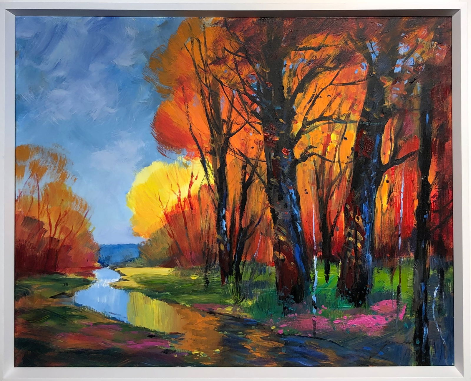Michael Schofield (Impressionist - Landscape) Signed Original Acrylic: Artist: Michael Schofield Title: Untitled (Landscape) Medium: Acrylic on Canvas Art Dimensions: 24 H x 30 W inches Framed Dimensions: 26 H x 30 W inches ARTIST BIO: