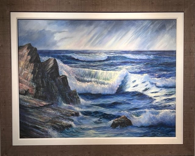 Ramon Barajas "Nazare Waves" Signed Oil (1 of 12)