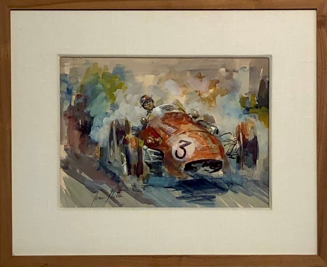 James Lee Colt (1955 Maserati Race Car) Signed Original Gouache (1 of 6)