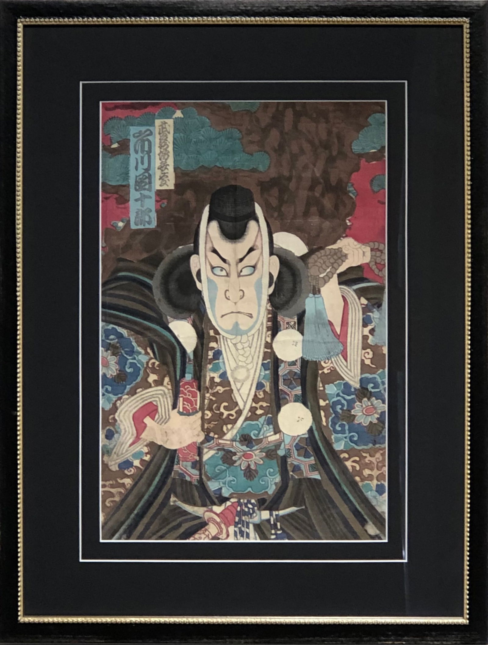 Utagawa Kunisada (Kabuki Actor) Original Vintage Woodblock Print (1 of 6)