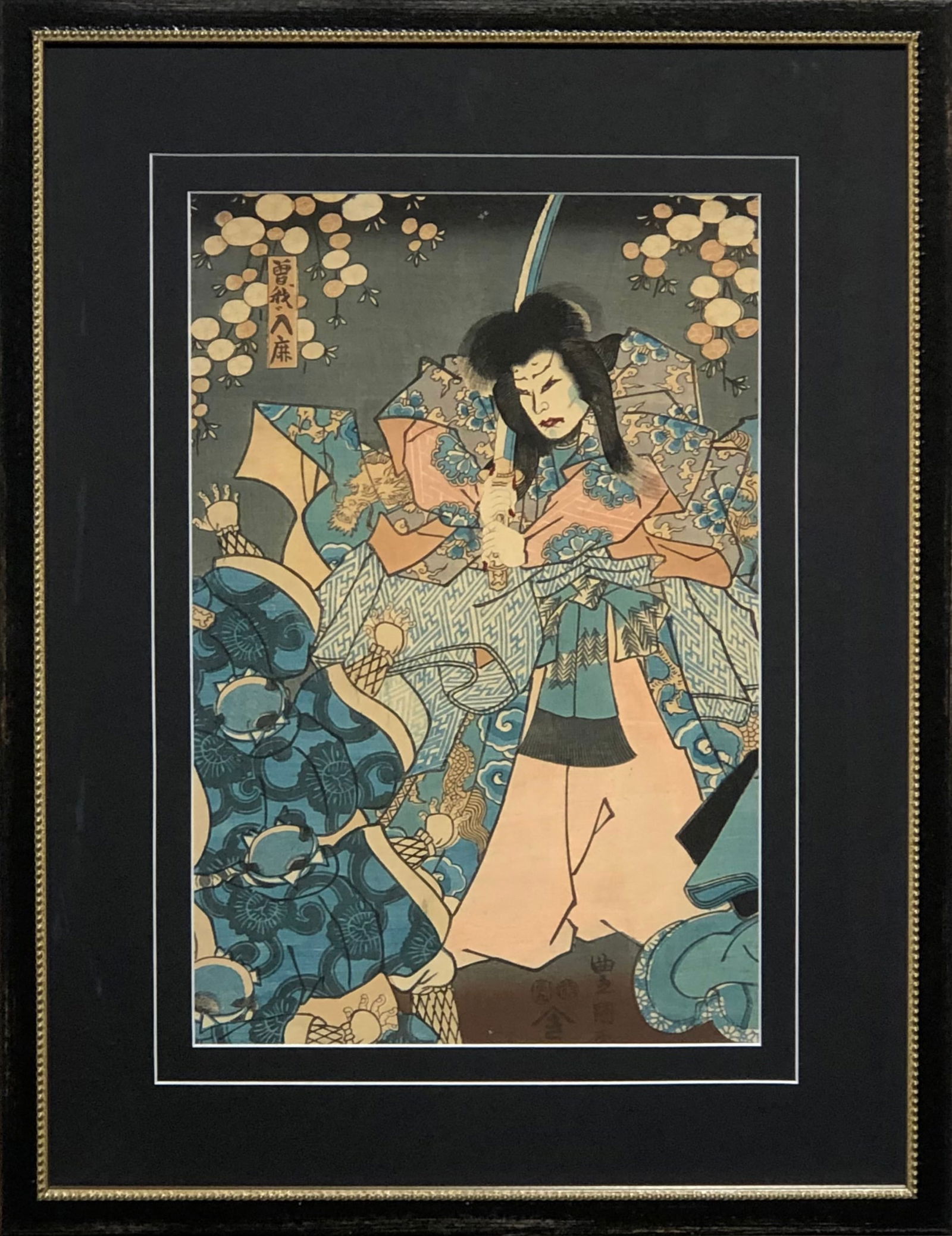 Utagawa Kunisada (Soga Yatoko - Samurai) Original Vintage Woodblock Print (1 of 8)
