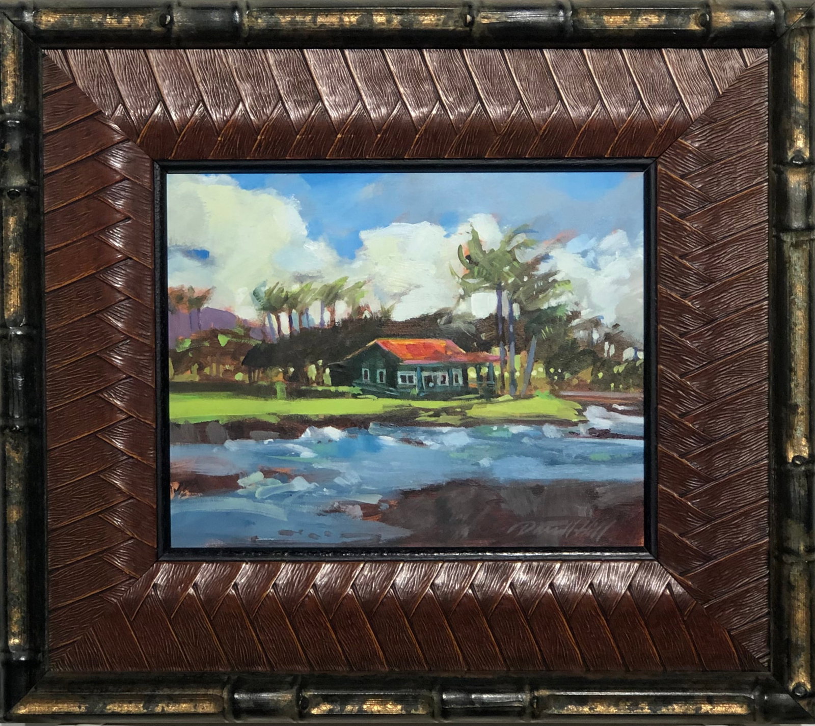 Darrel M. Hill "Cottage At Mauna Lani Bay" Signed Original Oil (1 of 7)