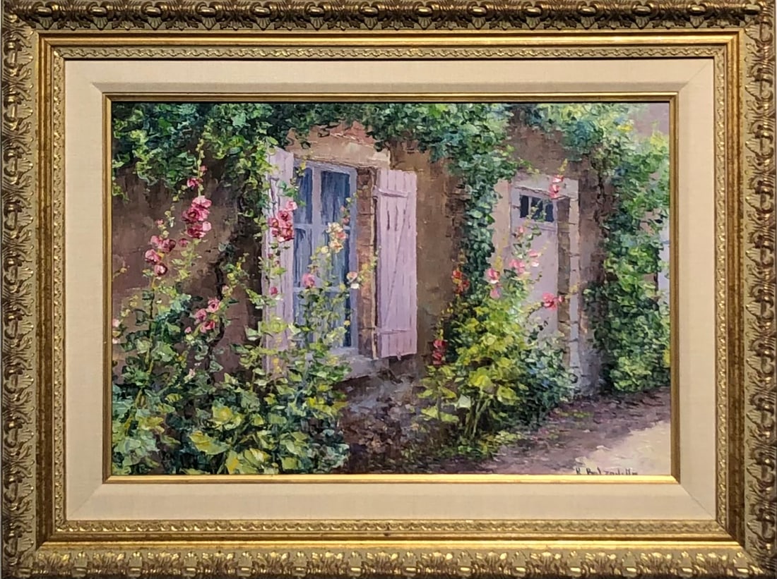 Roger Bolzonello "Facace Aux Roses Tremieres" Signed Original Oil (1 of 9)
