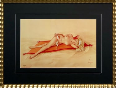 Alberto Vargas "I'm Not Afraid of Getting Burned - Are You?" Hand-Signed Lithograph (1981)