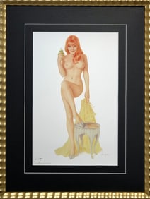 Alberto Vargas "Does This Look Like a Nice Spot For a Picnic, Mr. Morton?" Hand-Signed Lithograph