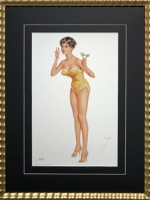 Alberto Vargas "Playboy Pin-Up, August 1961" Hand-Signed Lithograph (1981)
