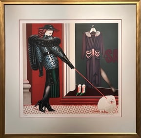 Shimon Okshteyn "Sale On Madison Ave" Signed Serigraph