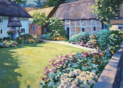 Howard Behrens "English Garden" Signed Serigraph LE
