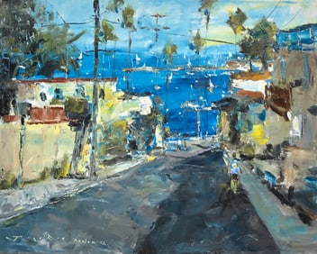Jorn Fox "Catalina Street Scence" Signed Original Acrylic