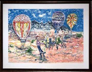 Kimm Byers "Baloons Laughlin" Signed Original Watercolor