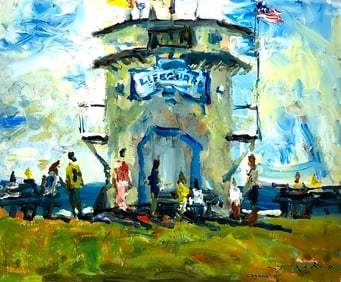 Jorn Fox (Lifeguard - Laguna Beach, CA) Signed Original Acrylic - Impressionist