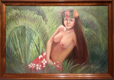 Susan Park Hawaiian Girl Signed Oil on Canvas