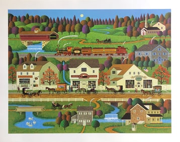 Charles Wysocki "Yankeewink Hollow" Signed Litho