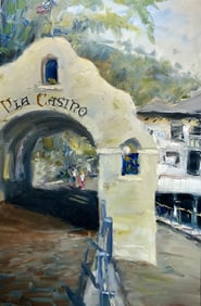 Jorn Fox "Via Casino" Signed Original Oil