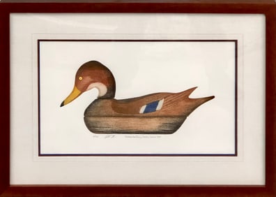 Arthur Nevin "Mallard Hen Decoy" Hand-Colored Etching Signed