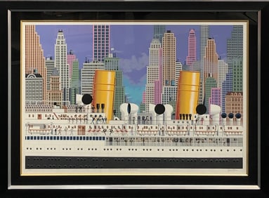 James Flora "Showtime On The Hudson" Serigraph Signed