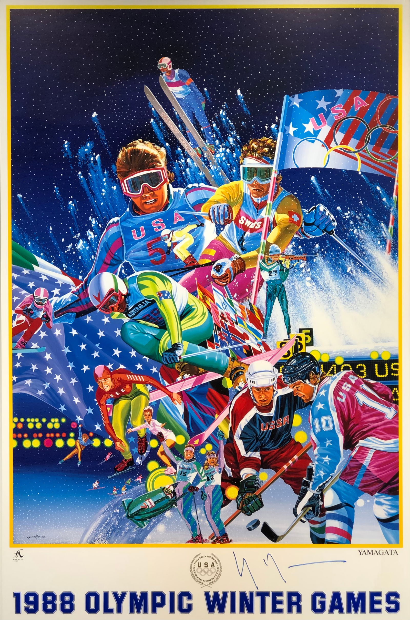 Hiro Yamagata "1988 Olympic Winter Games" Signed Litho (1 of 4)