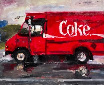 Jorn Fox "Coca Cola Truck" Signed Original Acrylic - Impressionist