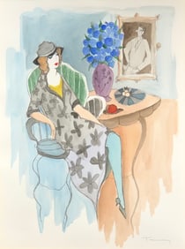 Itzchak Tarkay (Figurative) Signed Original Watercolor