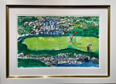 Kimm Byers "Afternoon on the Green" Signed Original Watercolor