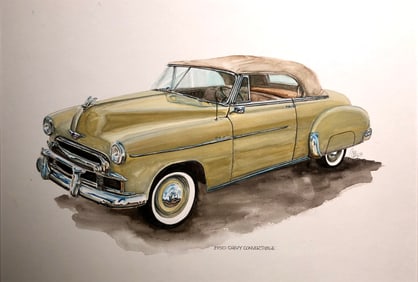 Carlos "1950 Chevy Convertible" Signed Original